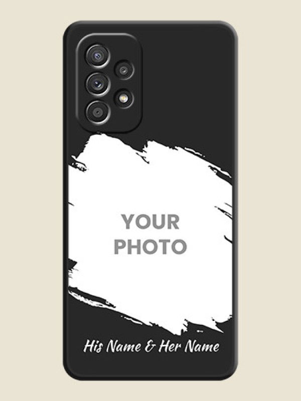 Custom Grunge Brush Strokes on Photo on Space Black Soft Matte Back Cover - Galaxy A52s 5G - alternate view