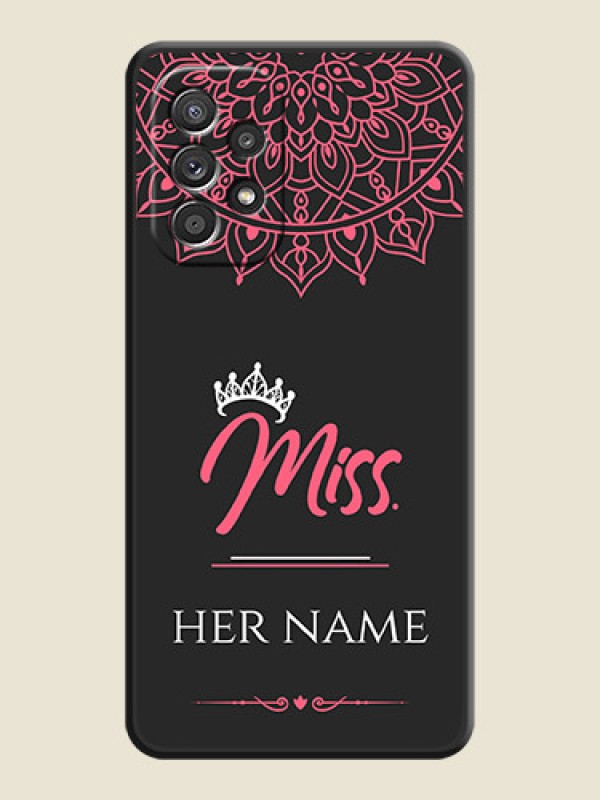 Custom Mrs Name with Floral Design on Space Black Personalized Soft Matte Phone Covers - Galaxy A52s 5G - alternate view