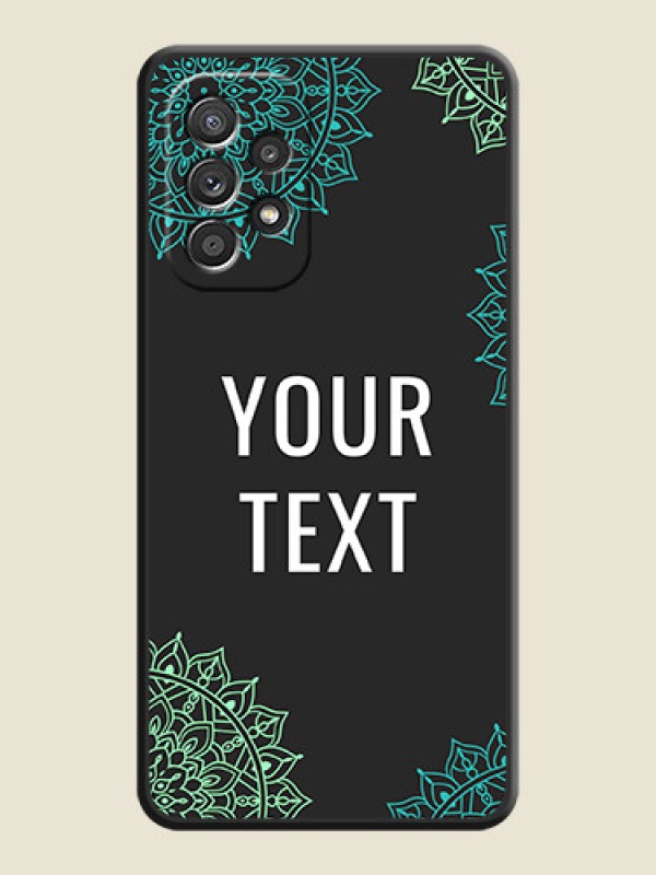 Custom Your Name with Floral Design on Space Black Custom Soft Matte Back Cover - Galaxy A52s 5G - alternate view