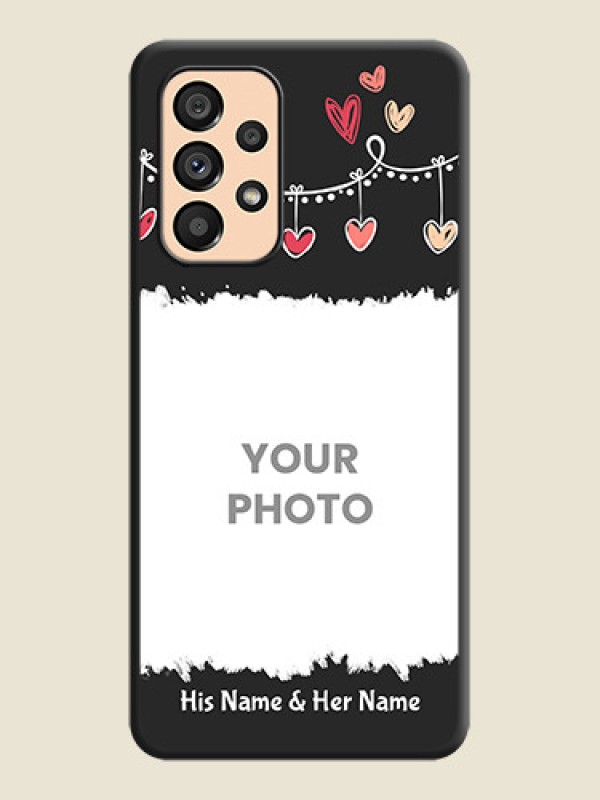 Custom Pink Love Hangings with Name on Space Black Custom Soft Matte Phone Cases - Galaxy A53 5G - alternate view