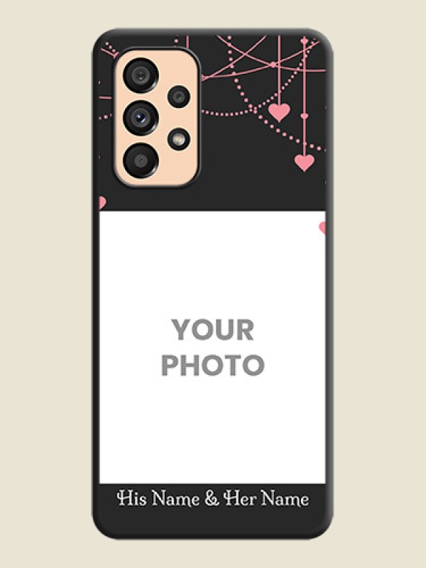 Custom Pink Love Hangings with Text on Space Black Custom Soft Matte Back Cover - Galaxy A53 5G - alternate view