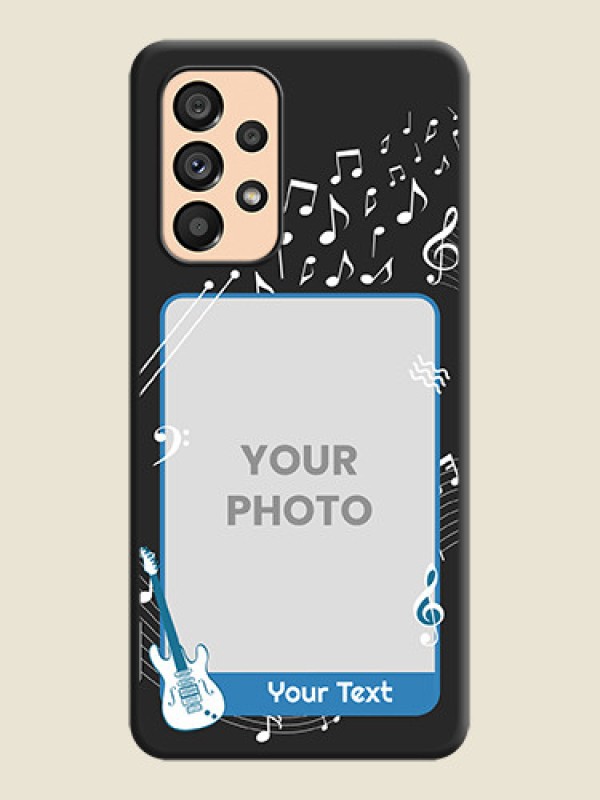 Custom Musical Theme Design with Text on Photo on Space Black Soft Matte Mobile Case - Galaxy A53 5G - alternate view