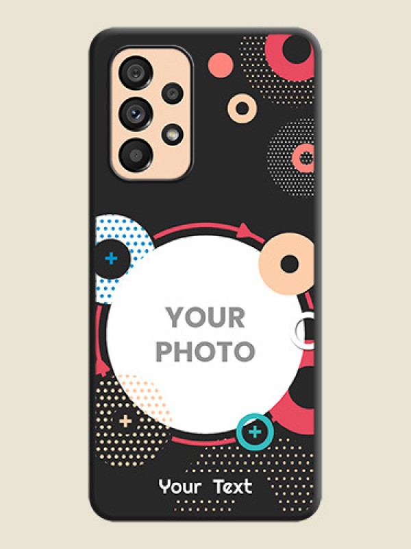 Custom Multicoloured Round Image on Personalised Space Black Soft Matte Cases - Galaxy A53 5G - alternate view
