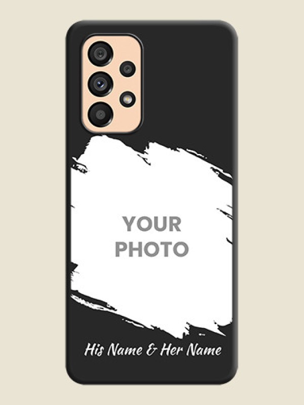 Custom Grunge Brush Strokes on Photo on Space Black Soft Matte Back Cover - Galaxy A53 5G - alternate view