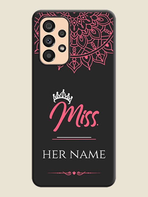 Custom Mrs Name with Floral Design on Space Black Personalized Soft Matte Phone Covers - Galaxy A53 5G - alternate view