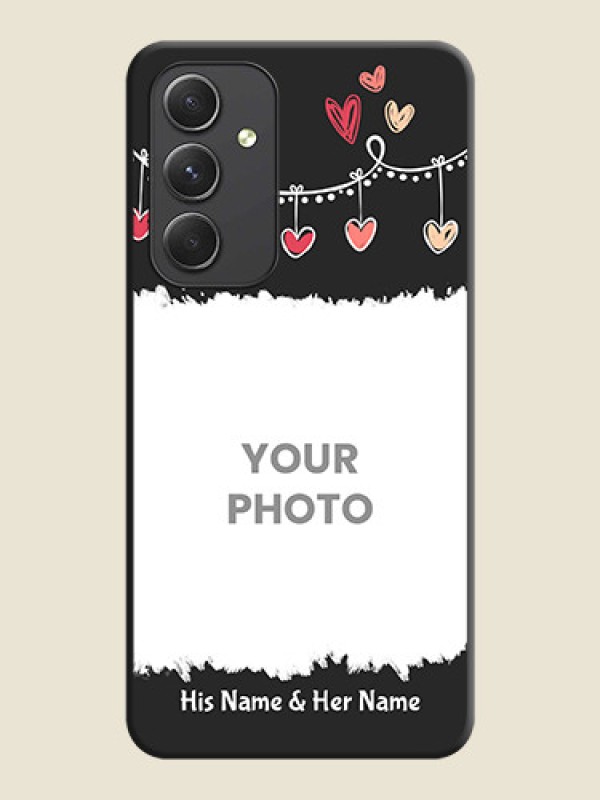 Custom Pink Love Hangings with Name on Space Black Custom Soft Matte Phone Cases - Galaxy A54 5G - alternate view