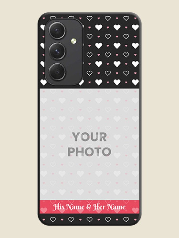Custom White Color Love Symbols with Text Design on Photo on Space Black Soft Matte Phone Cover - Galaxy A54 5G - alternate view