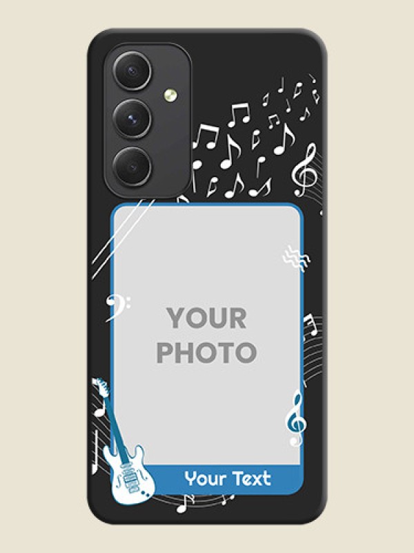 Custom Musical Theme Design with Text on Photo on Space Black Soft Matte Mobile Case - Galaxy A54 5G - alternate view