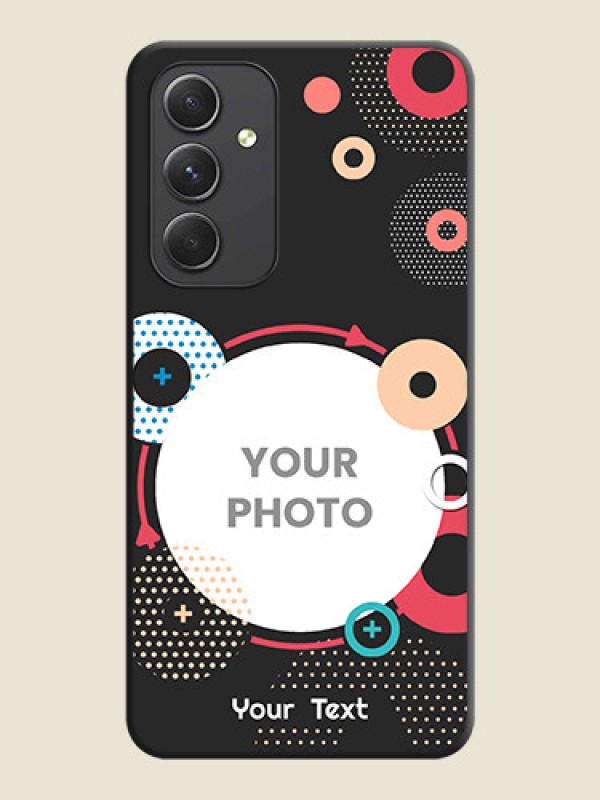 Custom Multicoloured Round Image on Personalised Space Black Soft Matte Cases - Galaxy A54 5G - alternate view