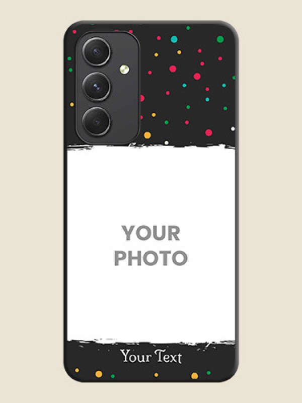 Custom Multicolor Dotted Pattern with Text on Space Black Custom Soft Matte Phone Back Cover - Galaxy A54 5G - alternate view