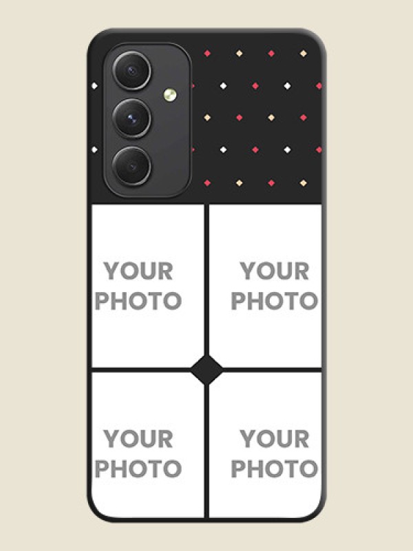 Custom Multicolor Dotted Pattern with 4 Image Holder on Space Black Custom Soft Matte Phone Cases - Galaxy A54 5G - alternate view