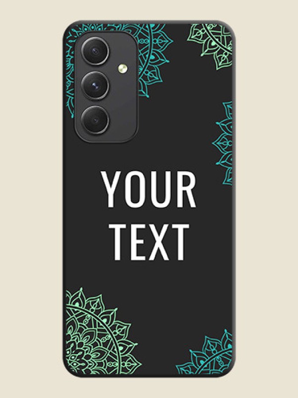 Custom Your Name with Floral Design on Space Black Custom Soft Matte Back Cover - Galaxy A54 5G - alternate view