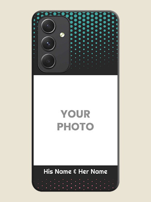 Custom Faded Dots with Grunge Photo Frame and Text on Space Black Custom Soft Matte Phone Cases - Galaxy A54 5G - alternate view