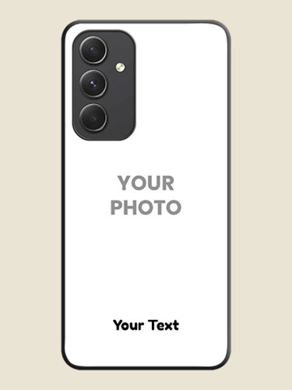 Custom Full Single Pic Upload With Text On Space Black Personalized Soft Matte Phone Covers -Samsung Galaxy A54 5G - alternate view