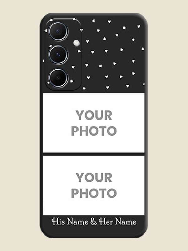 Custom Miniature Love Symbols with Name on Space Black Custom Soft Matte Back Cover - Galaxy A55 5G - alternate view
