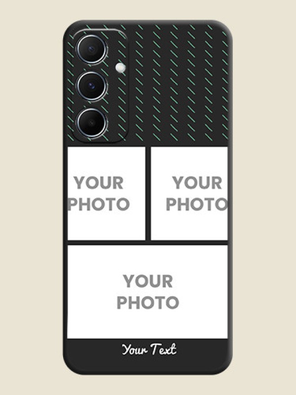 Custom Cross Dotted Pattern with 2 Image Holder on Personalised Space Black Soft Matte Cases - Galaxy A55 5G - alternate view