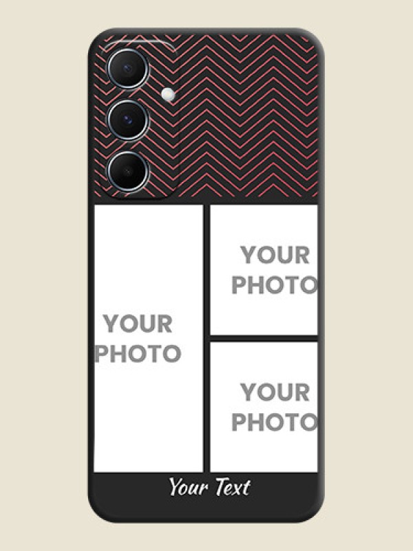 Custom Wave Pattern with 3 Image Holder on Space Black Custom Soft Matte Back Cover - Galaxy A55 5G - alternate view
