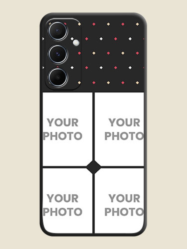Custom Multicolor Dotted Pattern with 4 Image Holder on Space Black Custom Soft Matte Phone Cases - Galaxy A55 5G - alternate view