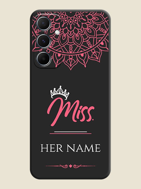 Custom Mrs Name with Floral Design on Space Black Personalized Soft Matte Phone Covers - Galaxy A55 5G - alternate view