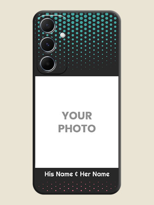 Custom Faded Dots with Grunge Photo Frame and Text on Space Black Custom Soft Matte Phone Cases - Galaxy A55 5G - alternate view