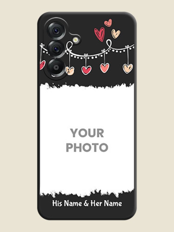Custom Pink Love Hangings with Name On Space Black Custom Soft Matte Mobile Back Cover - Samsung Galaxy A56 5G - alternate view