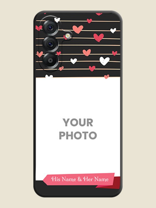 Custom Love Pattern with Name on Pink Ribbon on Photo On Space Black Custom Soft Matte Mobile Back Cover - Samsung Galaxy A56 5G - alternate view