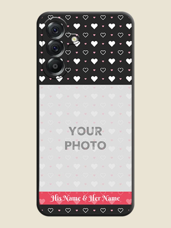 Custom White Color Love Symbols with Text Design on Photo On Space Black Custom Soft Matte Mobile Back Cover - Samsung Galaxy A56 5G - alternate view