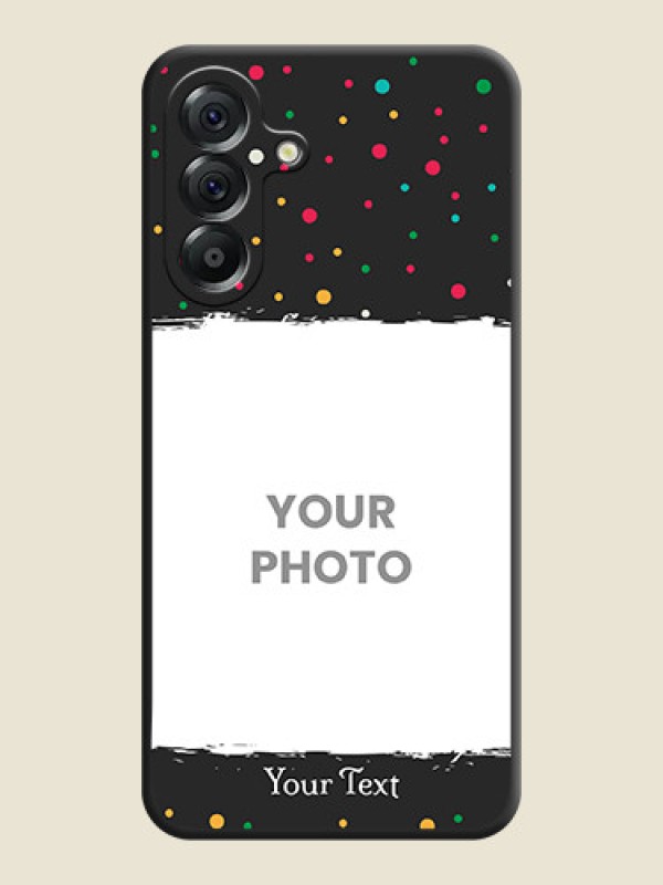 Custom Multicolor Dotted Pattern with Text On Space Black Custom Soft Matte Mobile Back Cover - Samsung Galaxy A56 5G - alternate view