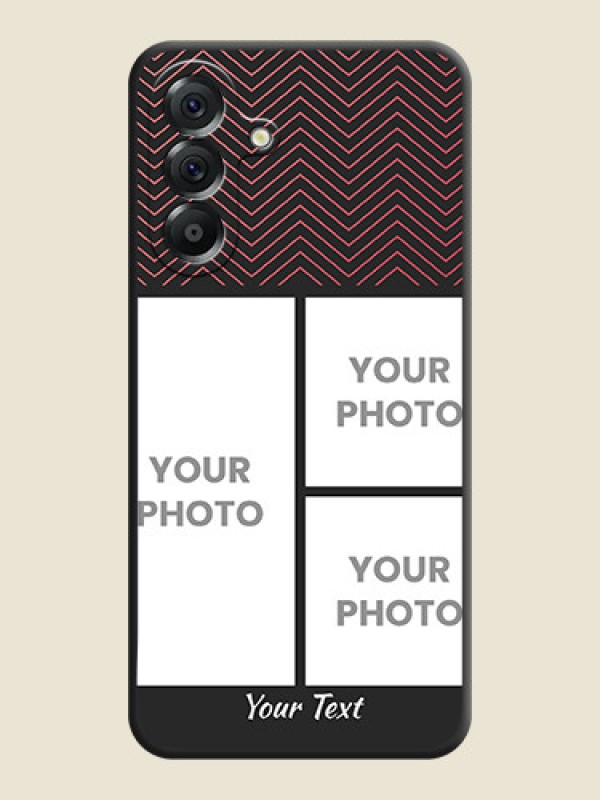 Custom Wave Pattern with 3 Image Holder On Space Black Custom Soft Matte Mobile Back Cover - Samsung Galaxy A56 5G - alternate view