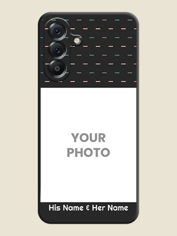 Custom Line Pattern Design with Text On Space Black Custom Soft Matte Mobile Back Cover - Samsung Galaxy A56 5G - alternate view