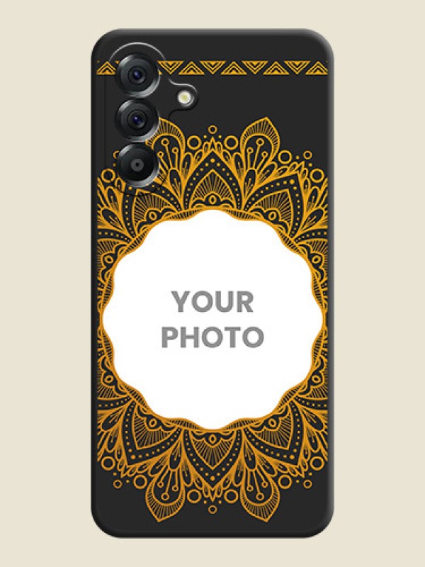 Custom Round Image with Floral Design On Space Black Custom Soft Matte Mobile Back Cover - Samsung Galaxy A56 5G - alternate view