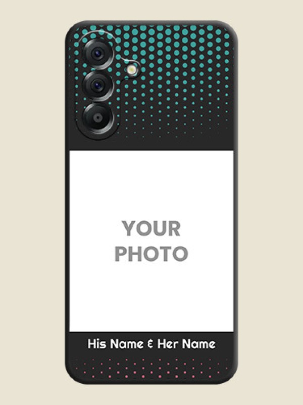 Custom Faded Dots with Grunge Photo Frame and Text On Space Black Custom Soft Matte Mobile Back Cover - Samsung Galaxy A56 5G - alternate view
