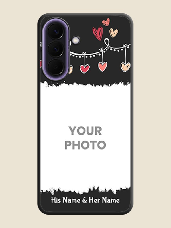 Custom Pink Love Hangings with Name On Space Black Custom Soft Matte Mobile Back Cover - Samsung Galaxy A57 5G - alternate view