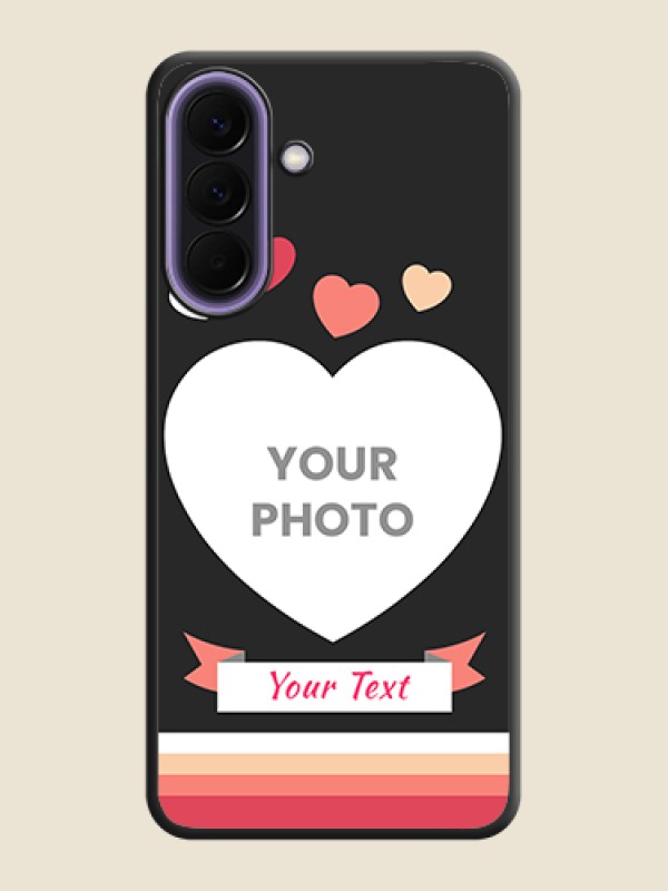 Custom Love Shaped Photo with Colorful Stripes On Space Black Custom Soft Matte Mobile Back Cover - Samsung Galaxy A57 5G - alternate view