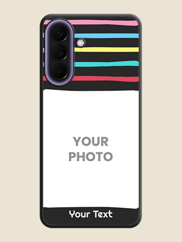 Custom Multicolor Lines with Image On Space Black Custom Soft Matte Mobile Back Cover - Samsung Galaxy A57 5G - alternate view