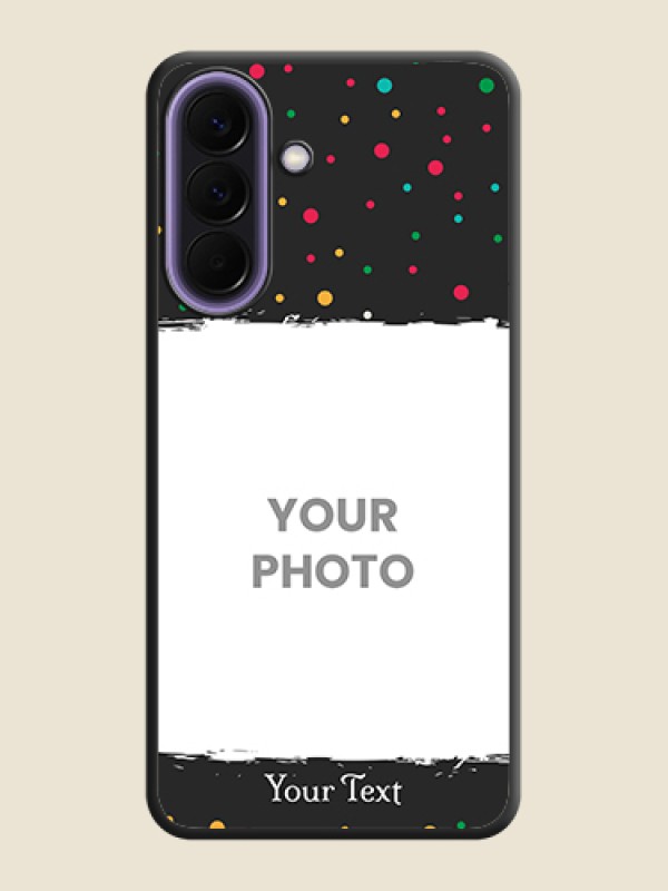 Custom Multicolor Dotted Pattern with Text On Space Black Custom Soft Matte Mobile Back Cover - Samsung Galaxy A57 5G - alternate view