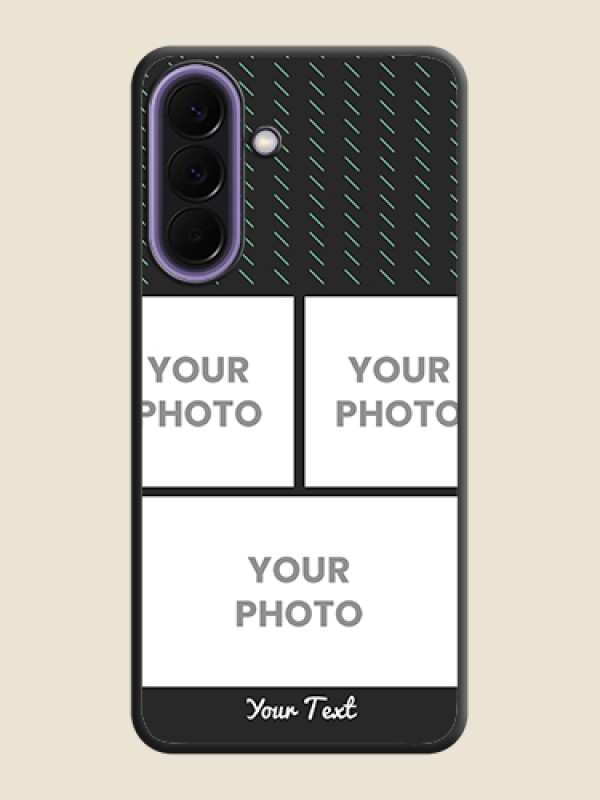 Custom Cross Dotted Pattern with 2 Image Holder On Space Black Custom Soft Matte Mobile Back Cover - Samsung Galaxy A57 5G - alternate view