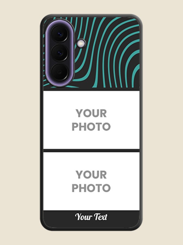 Custom Wave Pattern with 2 Image Holder On Space Black Custom Soft Matte Mobile Back Cover - Samsung Galaxy A57 5G - alternate view