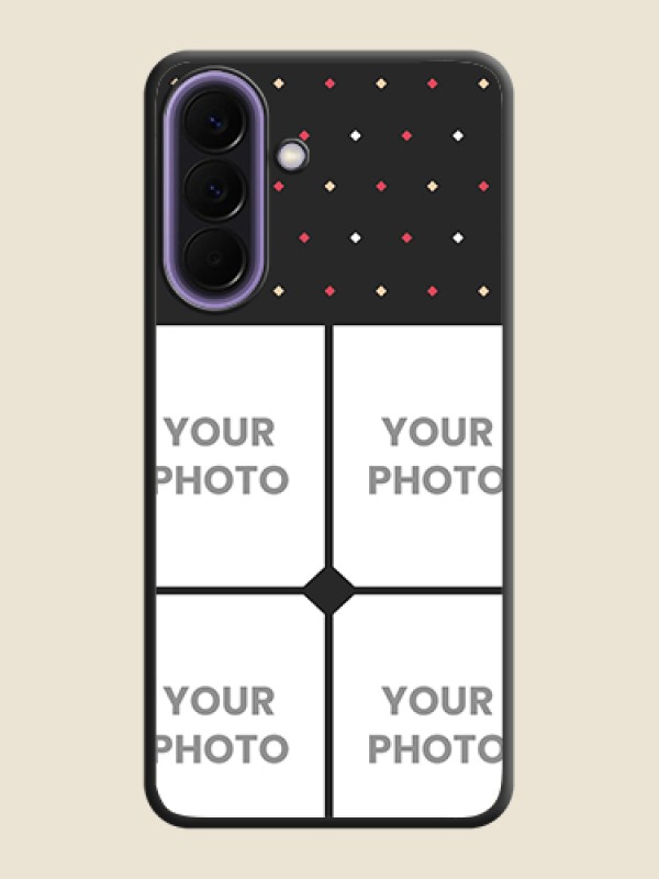 Custom Multicolor Dotted Pattern with 4 Image Holder On Space Black Custom Soft Matte Mobile Back Cover - Samsung Galaxy A57 5G - alternate view