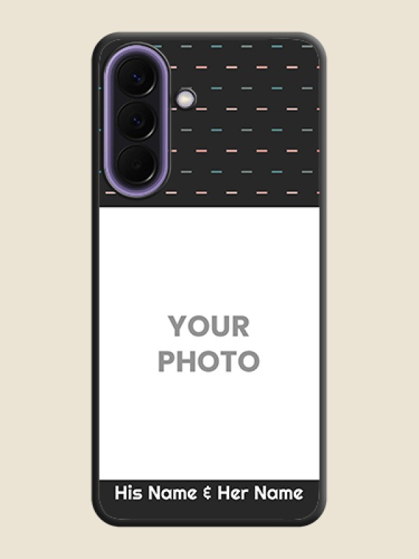 Custom Line Pattern Design with Text On Space Black Custom Soft Matte Mobile Back Cover - Samsung Galaxy A57 5G - alternate view