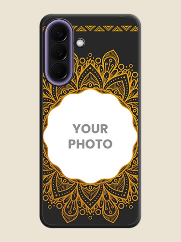 Custom Round Image with Floral Design On Space Black Custom Soft Matte Mobile Back Cover - Samsung Galaxy A57 5G - alternate view