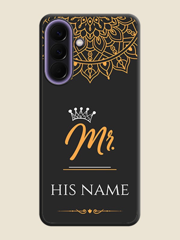 Custom Mr Name with Floral Design On Space Black Custom Soft Matte Mobile Back Cover - Samsung Galaxy A57 5G - alternate view