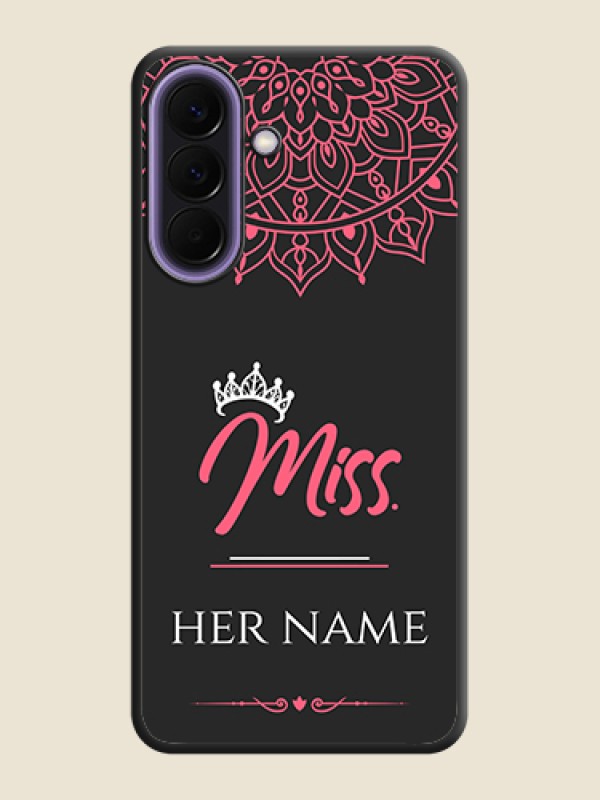 Custom Mrs Name with Floral Design On Space Black Custom Soft Matte Mobile Back Cover - Samsung Galaxy A57 5G - alternate view
