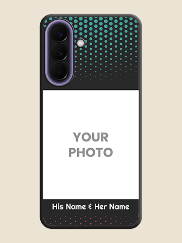 Custom Faded Dots with Grunge Photo Frame and Text On Space Black Custom Soft Matte Mobile Back Cover - Samsung Galaxy A57 5G - alternate view