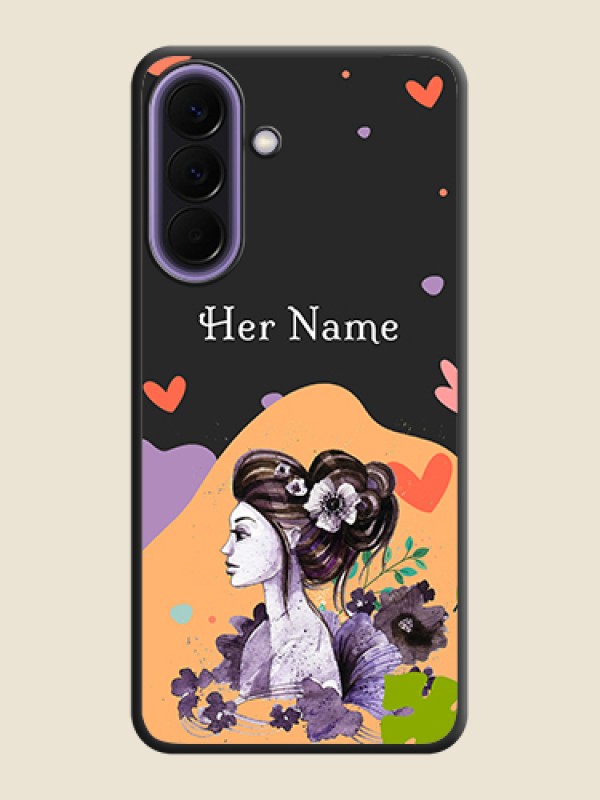 Custom Namecase For Her With Fancy Lady Image On Space Black Custom Soft Matte Mobile Back Cover - Samsung Galaxy A57 5G - alternate view