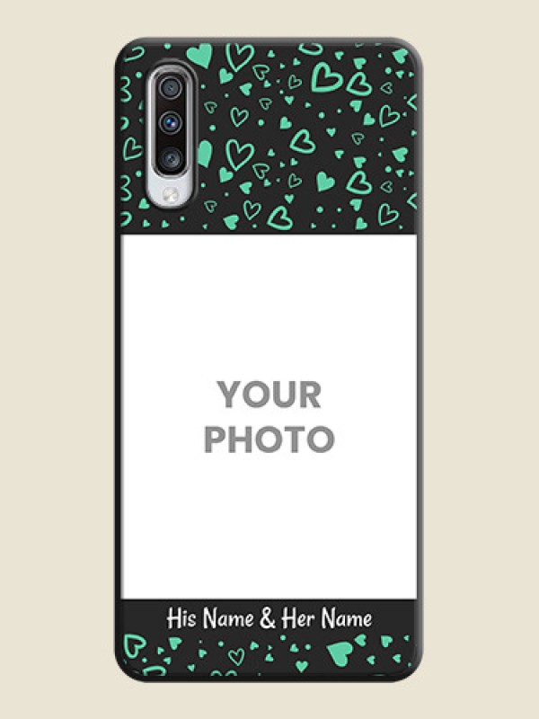 Custom Sea Green Indefinite Love Pattern - Photo on Space Black Soft Matte Mobile Cover - Galaxy A70 - alternate view