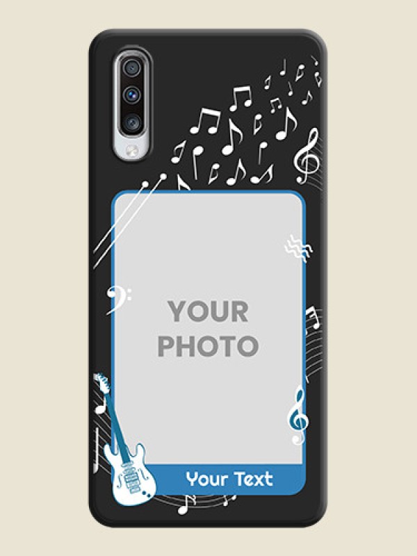 Custom Musical Theme Design with Text - Photo on Space Black Soft Matte Mobile Case - Galaxy A70 - alternate view