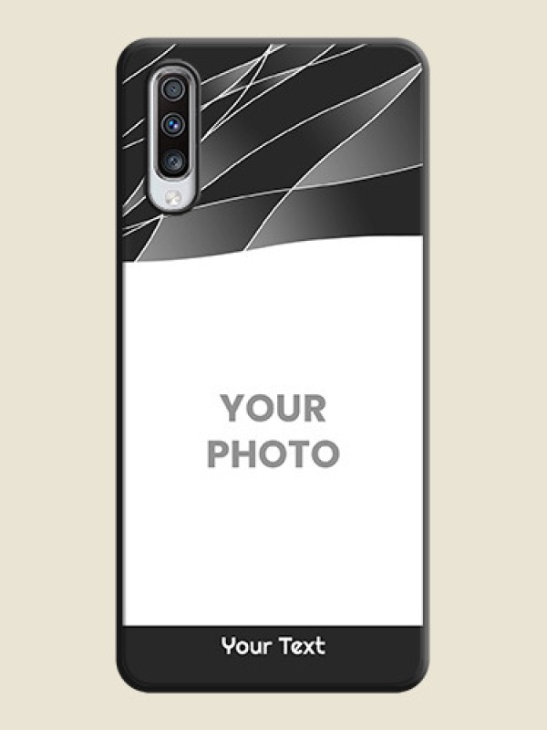 Custom Mixed Wave Lines - Photo on Space Black Soft Matte Mobile Cover - Galaxy A70 - alternate view