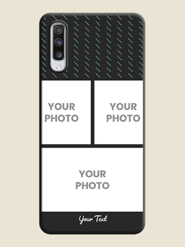 Custom Cross Dotted Pattern with 2 Image Holder  on Personalised Space Black Soft Matte Cases - Galaxy A70 - alternate view