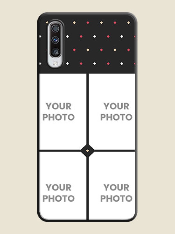 Custom Multicolor Dotted Pattern with 4 Image Holder on Space Black Custom Soft Matte Phone Cases - Galaxy A70 - alternate view
